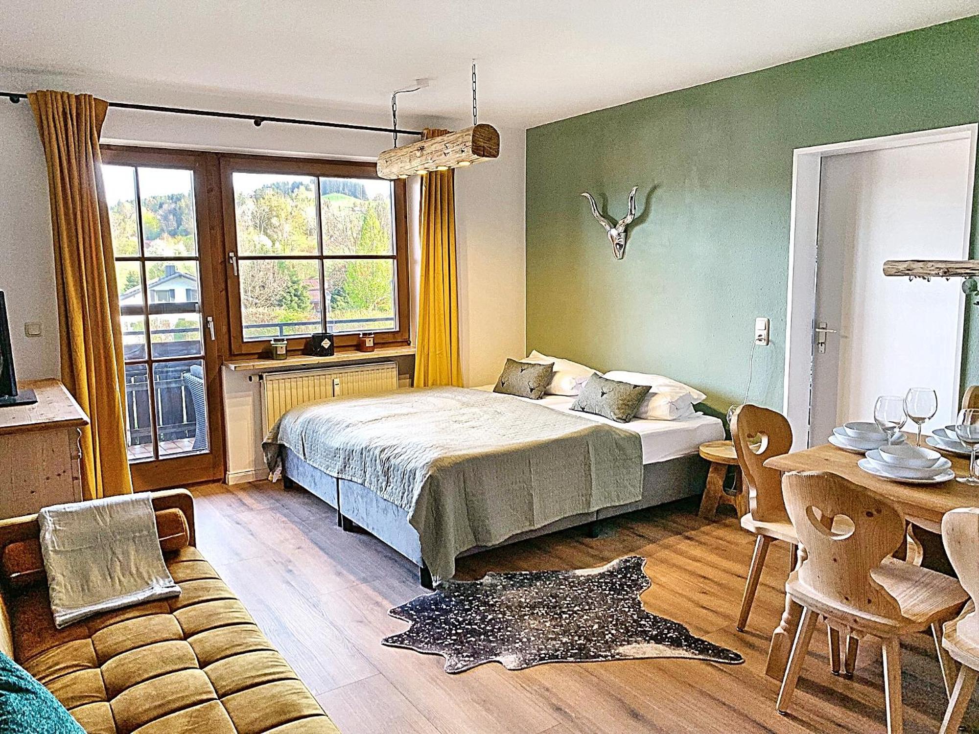 Lindners Hideaways - Bergnest Lodge - Bergblick Fewo 6 Pers Balkon Garten Hund Ski Unterkunft Luftkurort Oberreute Naehe Buchenegger Wasserfaelle Eistobel Bodensee Exteriér fotografie